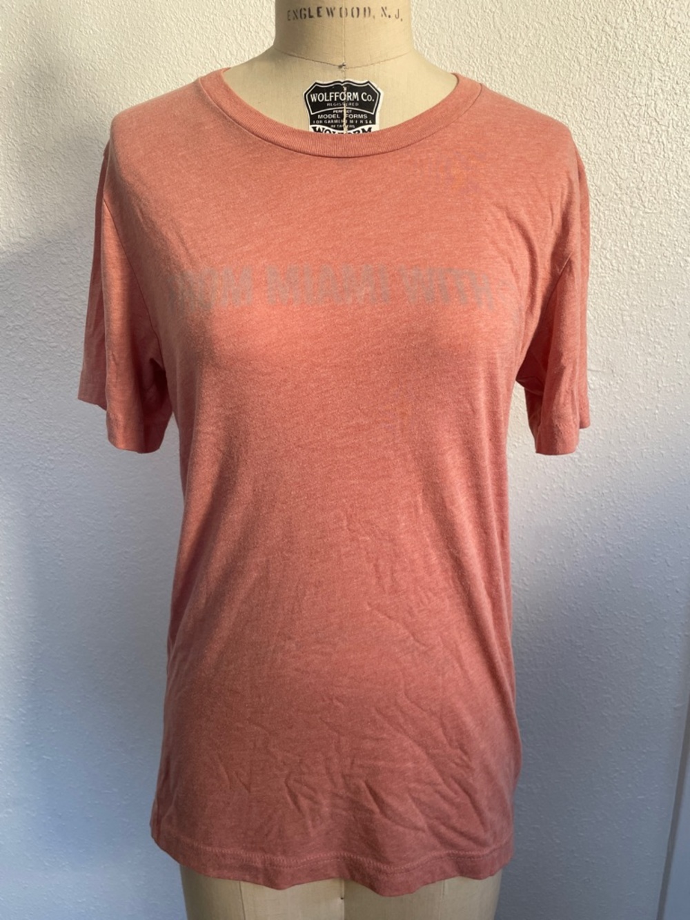 “From Miami with ❤️” Short Sleeve Tee in Coral